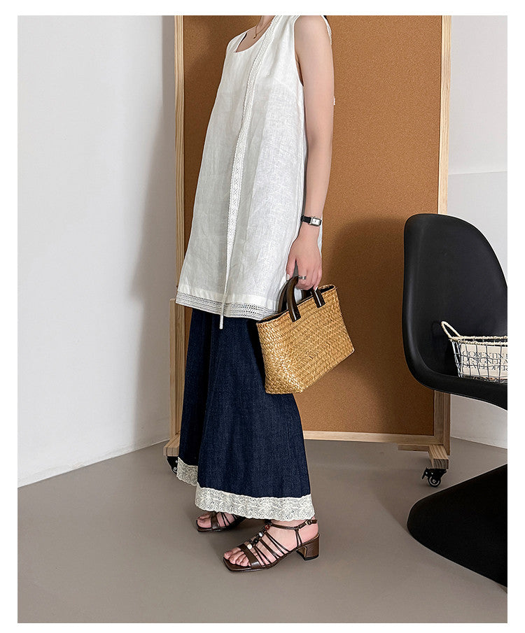 Karin Luna Bohemian Vacation Style~Square Toe Open Toe Sandals