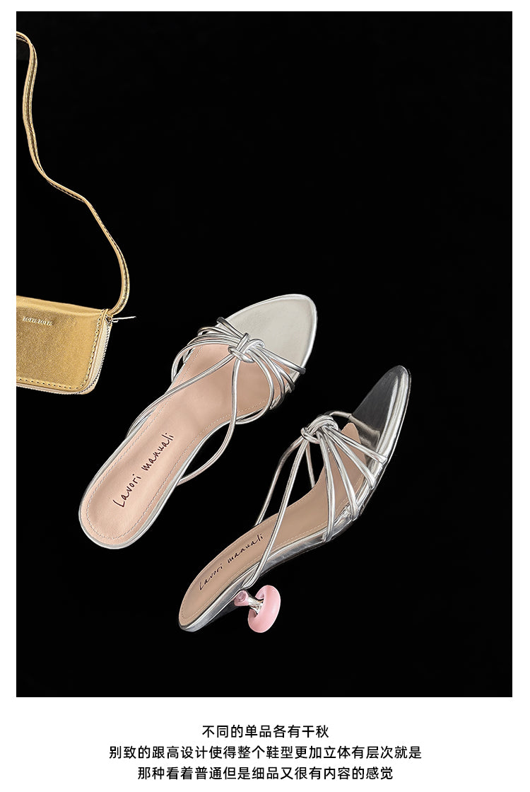 Karin Luna In Stock In Stock  In Stock Round Toe Cross Hollow Round Toe Stiletto Slippers