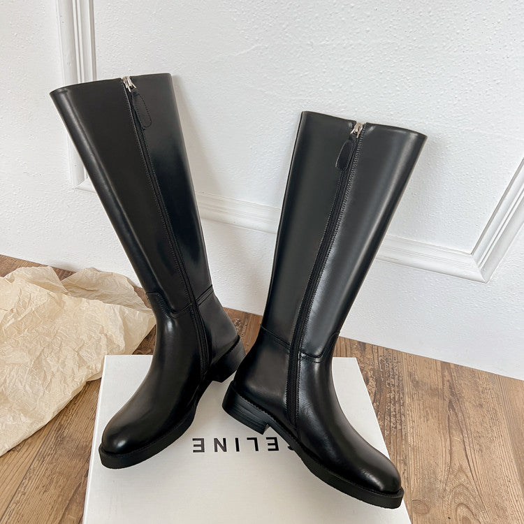 Karin Luna In Stock In-stock Basic Classic Timeless Round Toe Casual Riding Boots