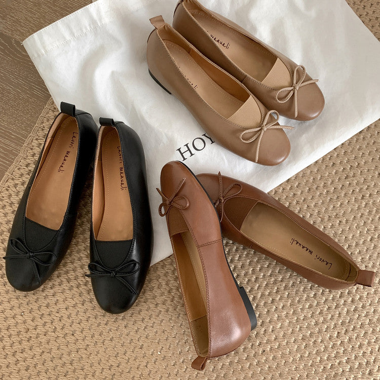 Karin Luna Full Layer Inside and Out~Basic Versatile Bow Hidden Heel Shoes