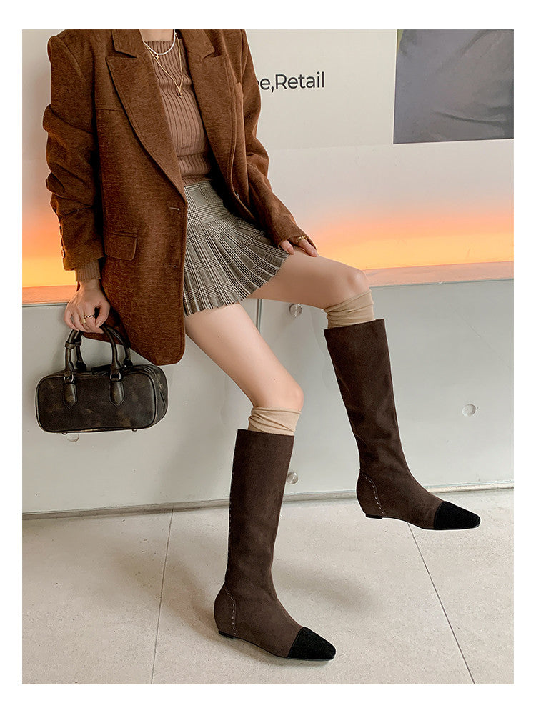 Karin Luna Color Block Inner Height Increase Mid-Calf Boots