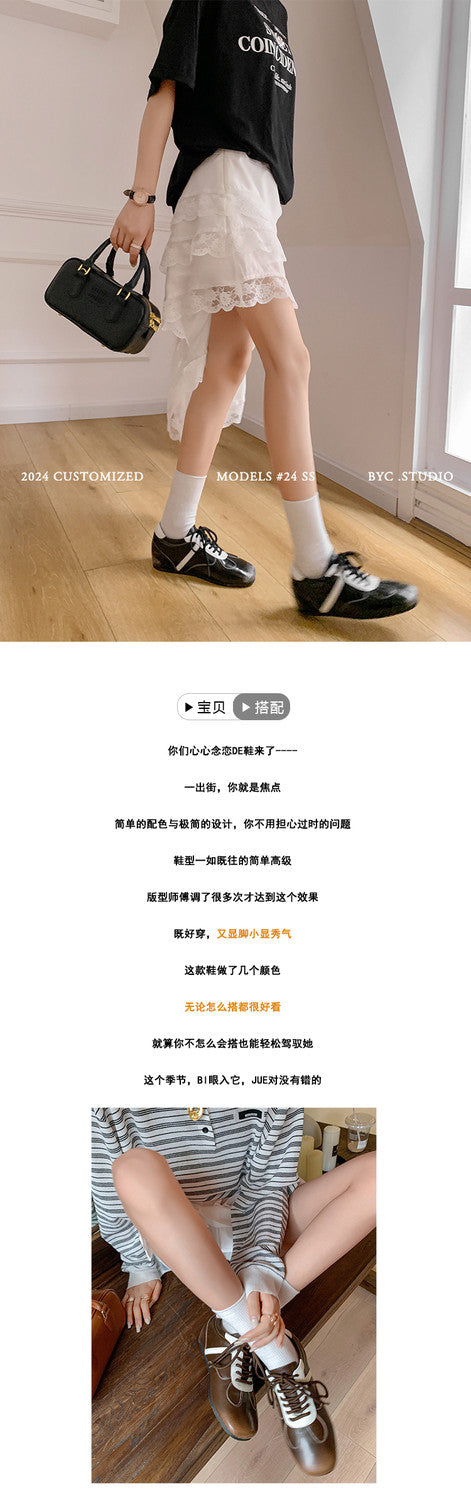 Karin Luna Casual Shoes Series~ Spot Goods Spot Goods Hot-selling Lace-up Hidden Heel Deep Mouth Single Shoes