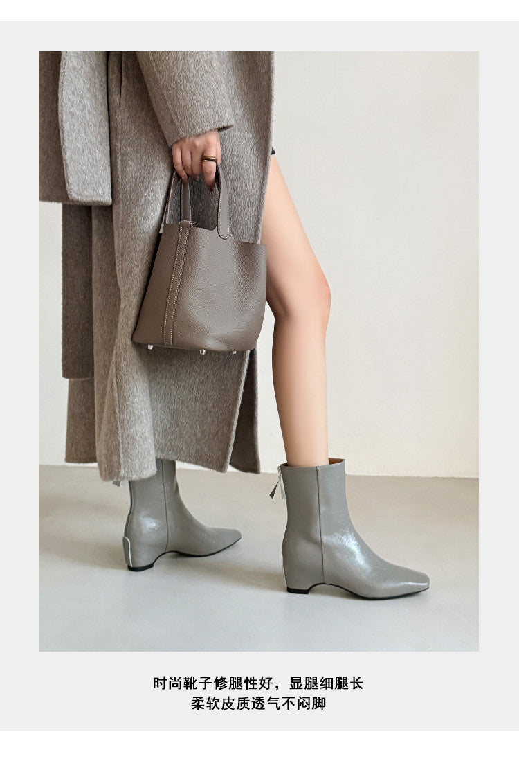 Karin Luna Basic Versatile  Square toe Hot-selling Short Boots