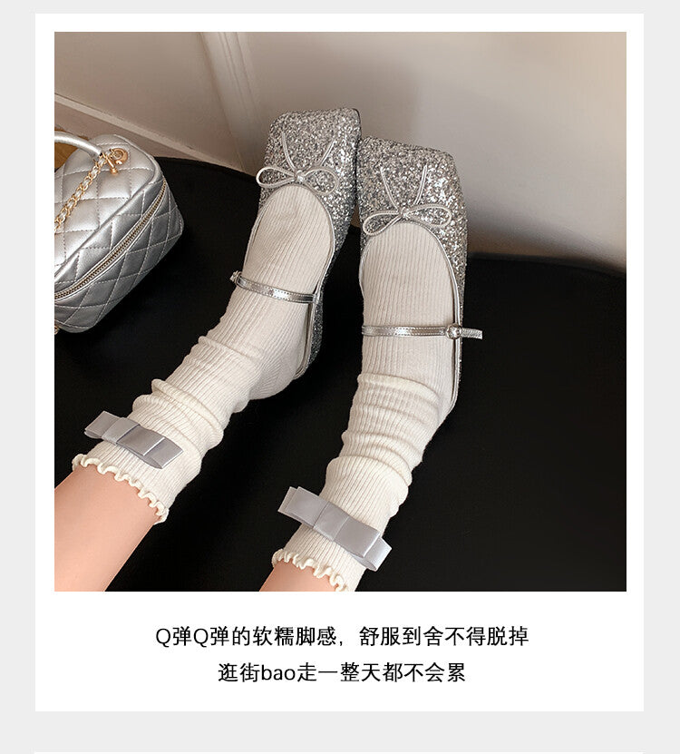 Karin Luna Hot-Selling Derivative Edition~Comes with data plan included Must-have Butterfly Knot Closed-Toe Height-Increasing Slippers