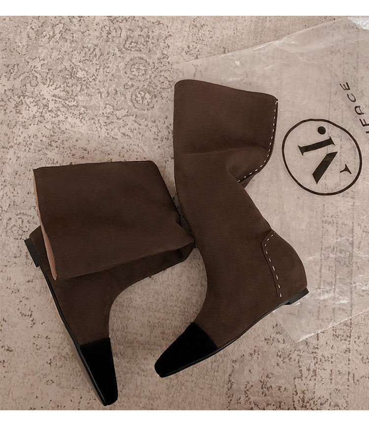 Karin Luna Color Block Inner Height Increase Mid-Calf Boots