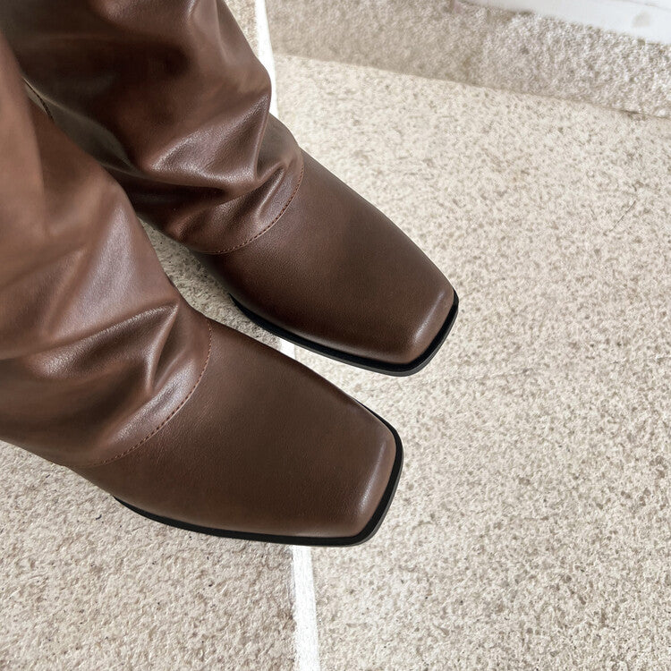 Karin Luna cool girl Stylish and Sweet Square-Toe Booties