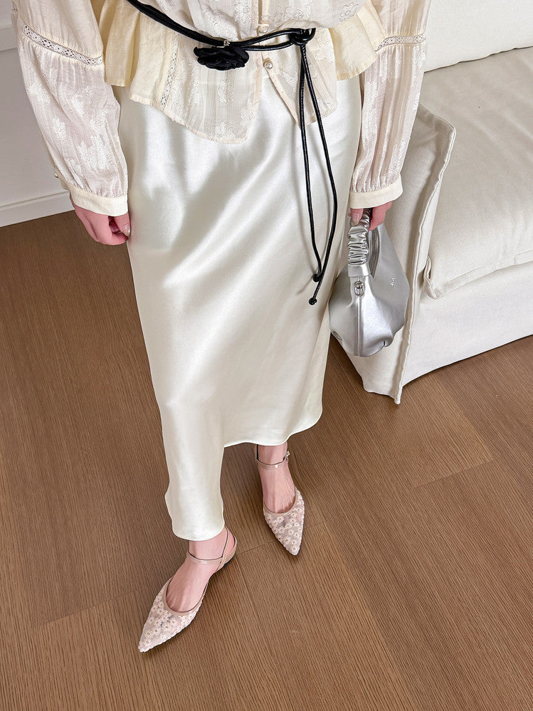 Karin Luna In Stock Spot Goods Embroidered Daisy Sheepskin Mesh Elegant Closed-Toe Slippers
