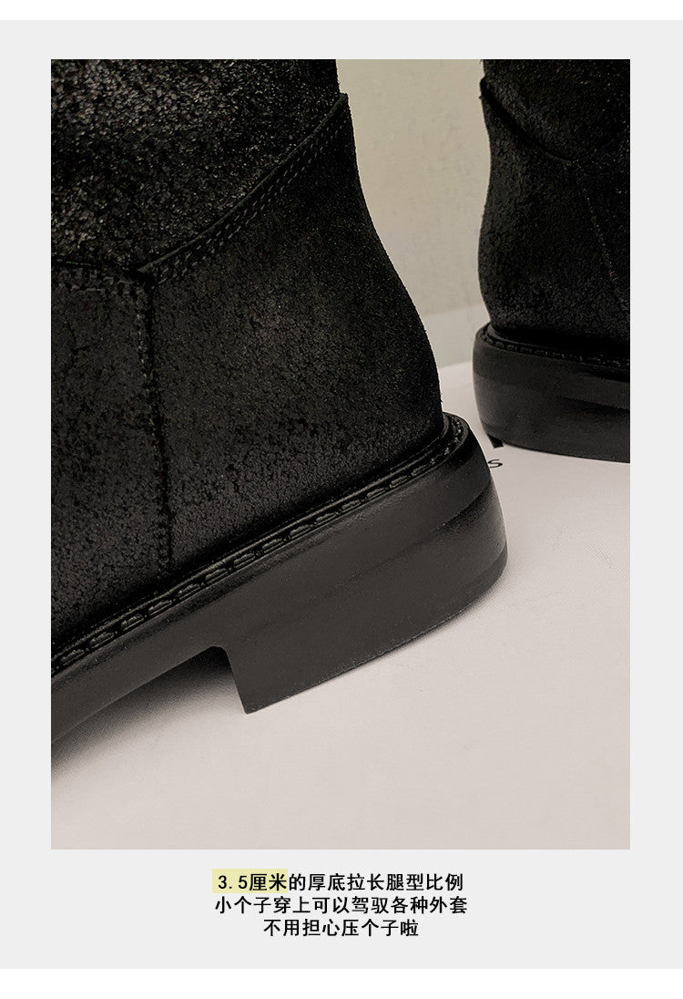 Karin Luna In Stock Spot Goods   Heavy-duty Edition Highly Consuming Material Round Toe Long Boots