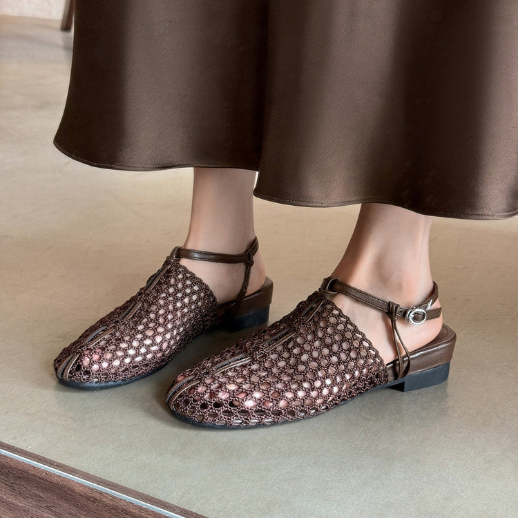 Karin Luna In Stock Spot Goods  Resort Style Series~Casual woven closed-toe flat sandals