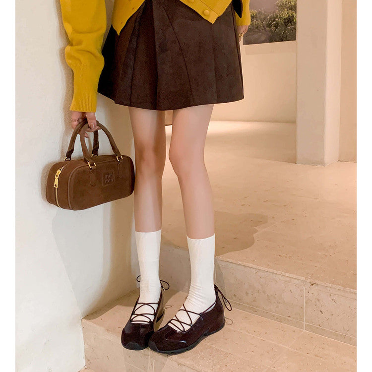 Karin Luna Basic Versatile British Style Casual Lace-up Flats