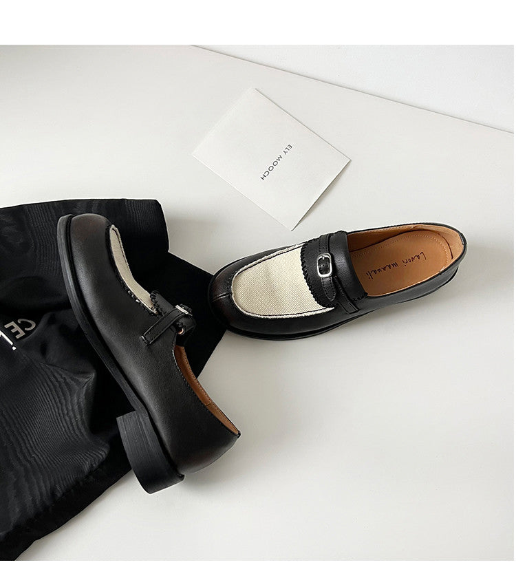 Karin Luna Casual Shoes Series~  In stock Classic color-blocking British style deep-mouth single shoes