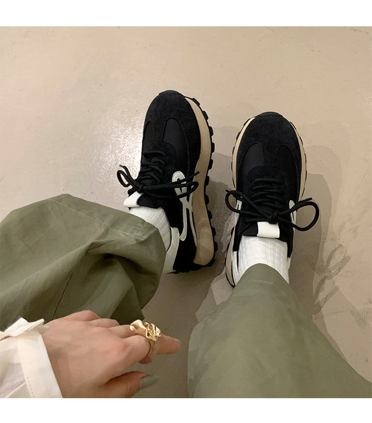 Karin Luna Casual Shoes Series~  In Stock Hot-Selling Versatile Lace-Up Thick-Soled Deep Mouth Single Shoes