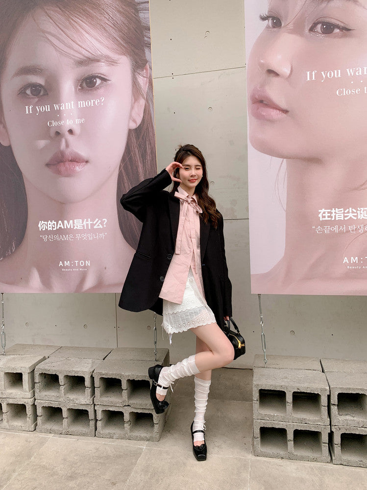 Karin Luna In Stock Spot Goods  Vintage Three-Dimensional Camellia Square-Toed Mary Jane Shoes
