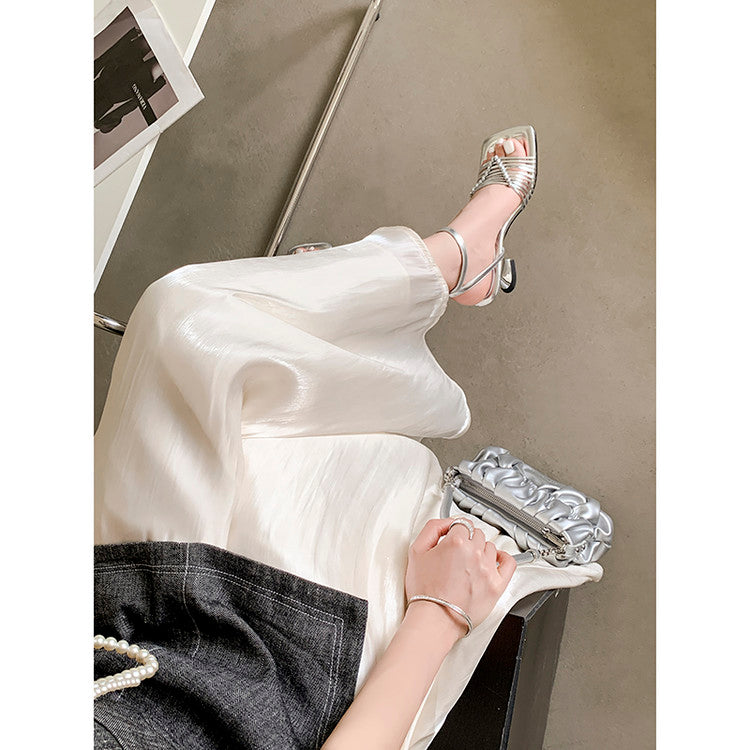 Karin Luna Data Hot Item  Comes with data plan included Hand-woven Square Toe Sofa Insoles Irregular Heel Sandals