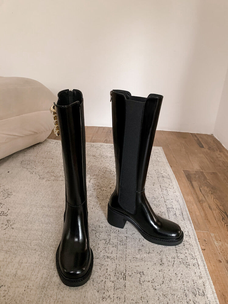 Karin Luna Bestseller Spot Goods Exquisiteness round Head Elastic Long Boots