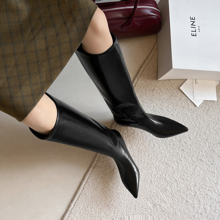 Karin Luna In Stock In Stock    Stunning Elegant Style Kitten Heel Straight Long Boots