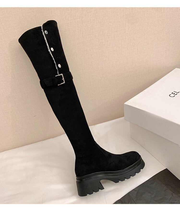 Karin Luna has prepared stock  Main Push Main Push  Hot-selling Large Sole Self-flowing Foldable Round Toe Over-the-Knee Boots