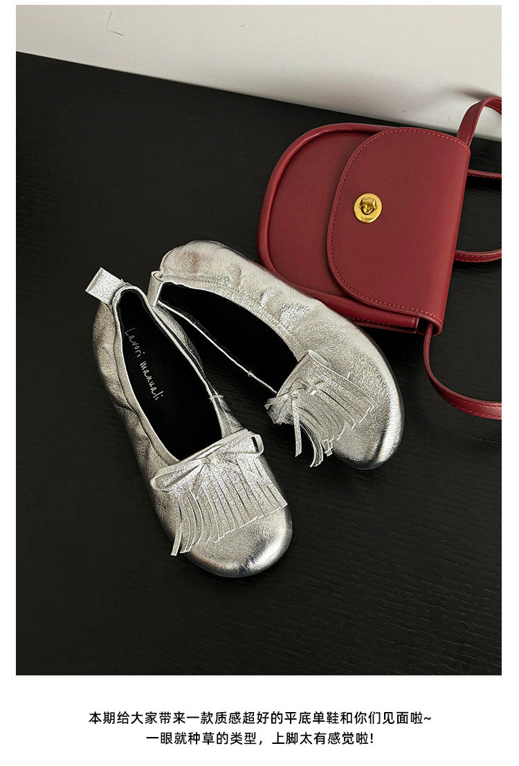 Karin Luna In Stock Spot Goods   Tassel Round Toe Hidden Wedge Mary Jane Shoes