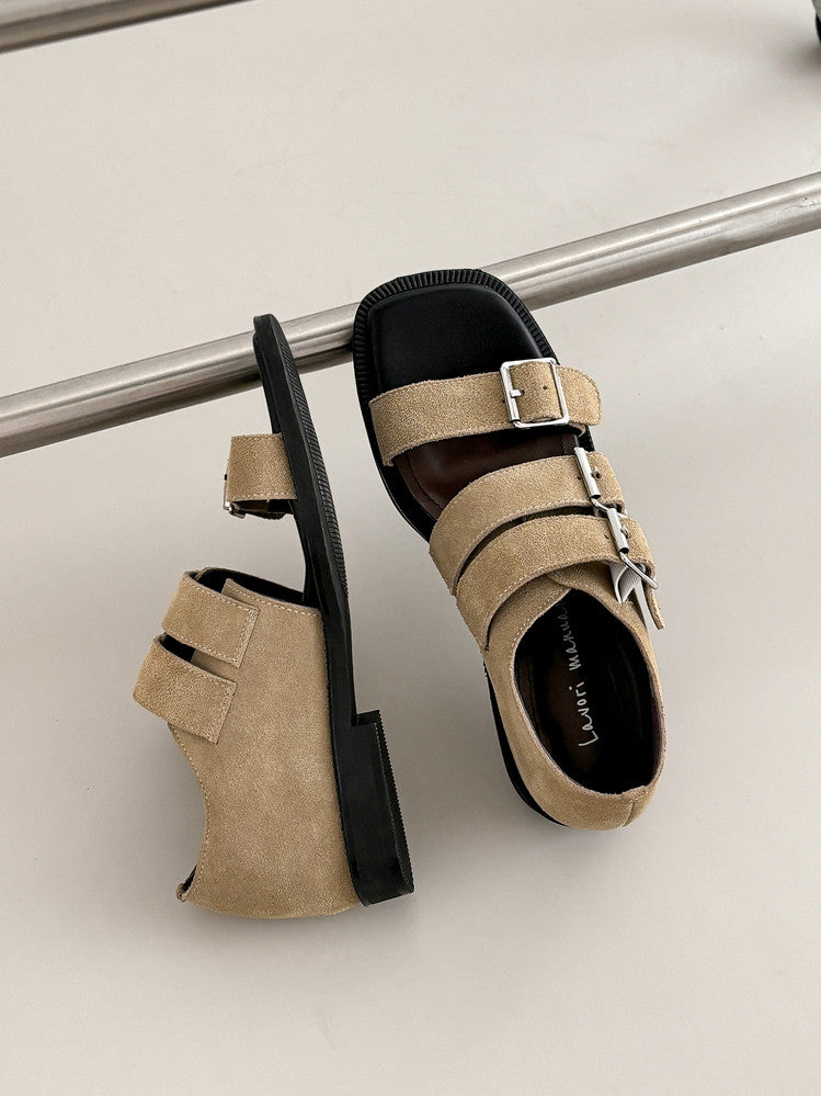 Karin Luna In Stock Spot Goods   Casual Belt Buckle Thick-soled Versatile Sandals
