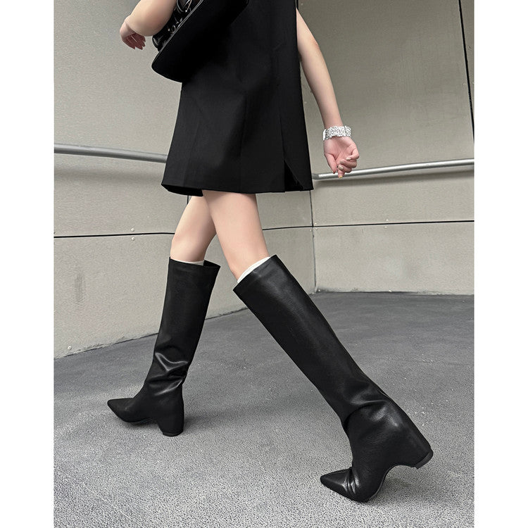 Karin Luna Hot-Selling Internal Height Increase Pointed Toe Straight-Leg Hot-Selling Long Boots