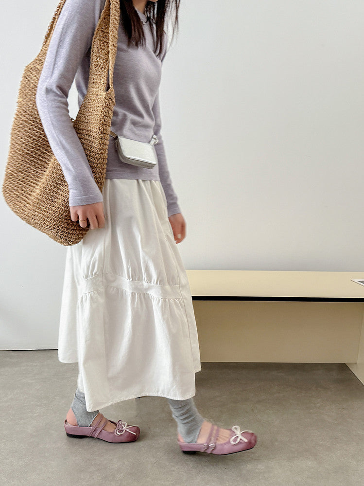 Karin Luna In Stock In Stock   Summer New Sweet Bowknot Color Block Square Toe Height-Increasing Slippers