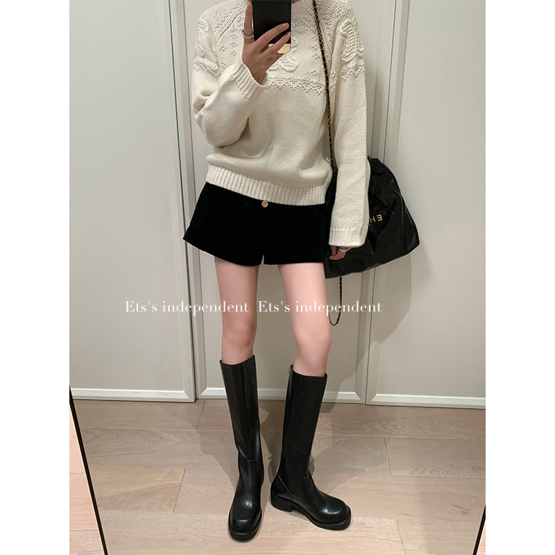 Karin Luna Basic Versatile Style Round Toe Chunky Heel Long Boots