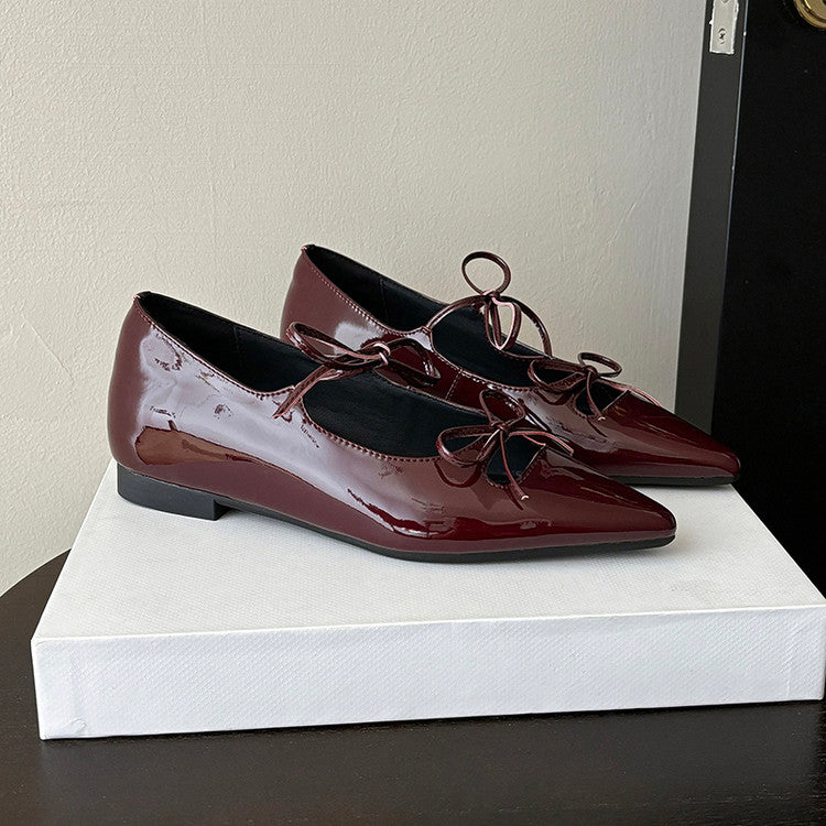 Karin Luna In Stock Spot Goods  Hot-selling Element Bowknot Square Toe Pointed Toe Single Shoes