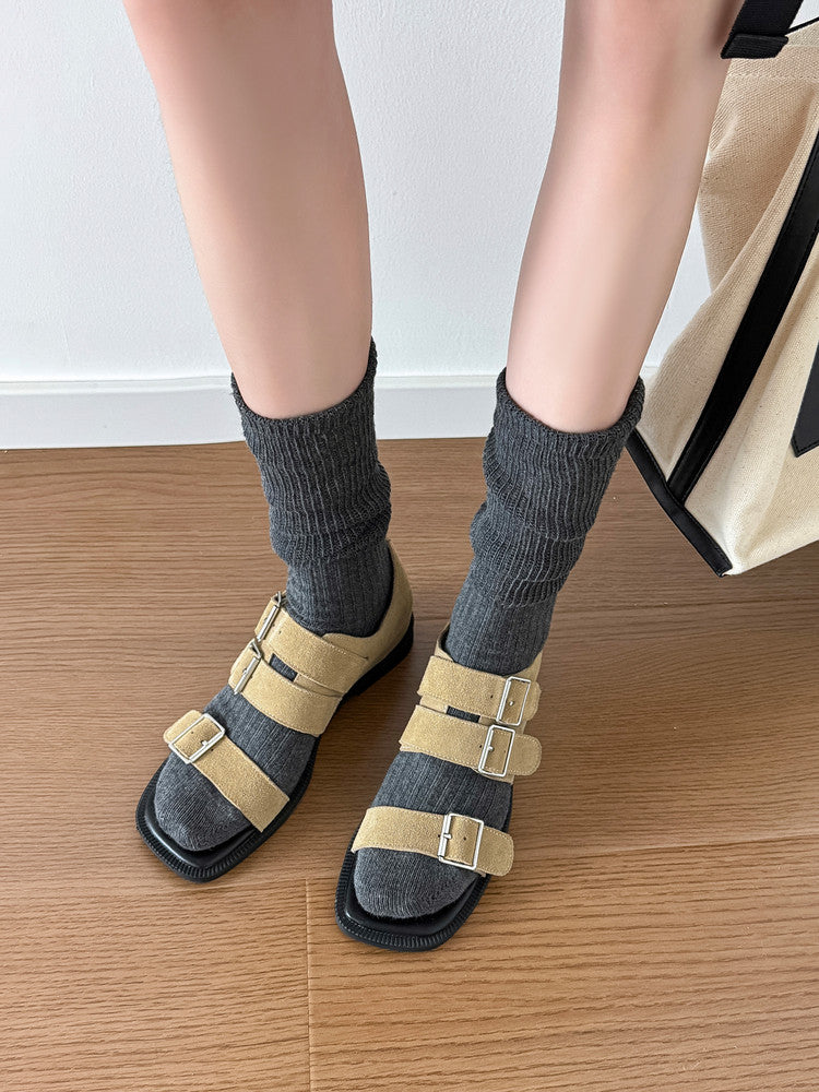 Karin Luna In Stock Spot Goods   Casual Belt Buckle Thick-soled Versatile Sandals