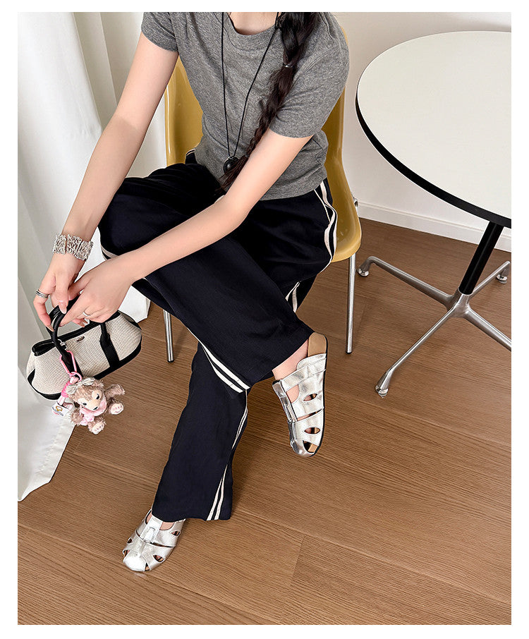 Karin Luna Full Layer Inside and Out~Basic Versatile Perforated Round Toe Birkenstock Slippers