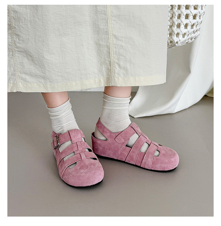 Karin Luna Full Layer Inside and Out~Basic Versatile Perforated Round Toe Birkenstock Shoes