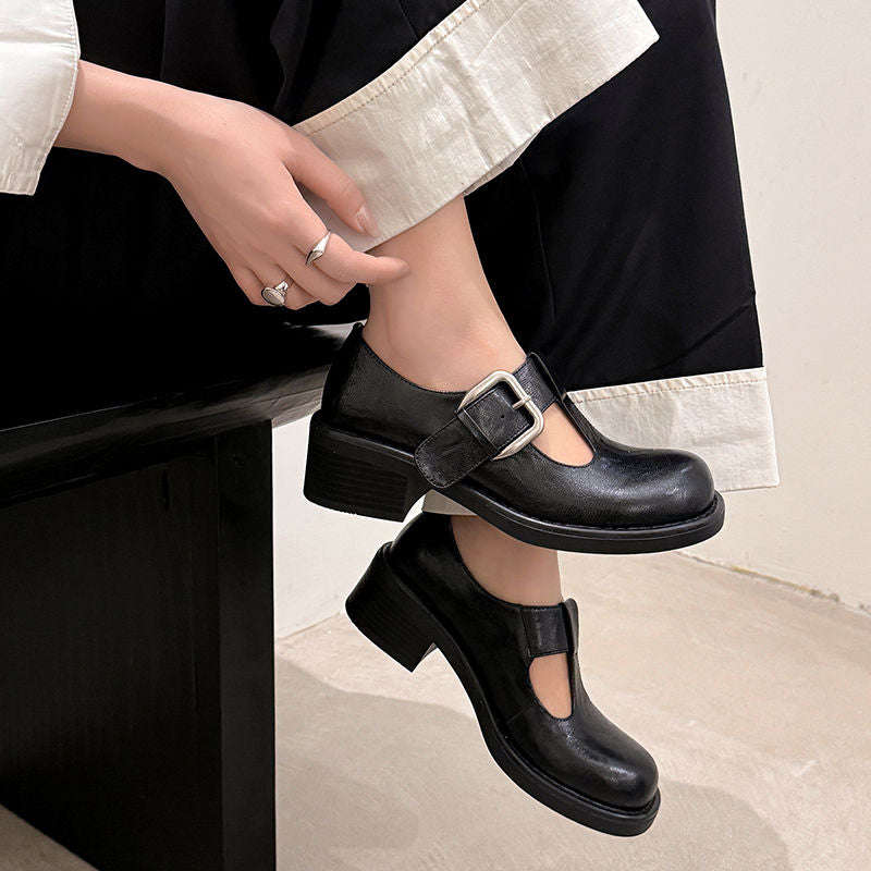 Karin Luna In Stock Spot Goods round Head t Round Toe British Style Single Shoes