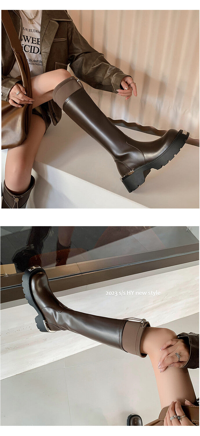Karin Luna High Volume Bestseller  Comes with data plan included Front Metal Patch Drawstring design Full Cowhide Long Boots