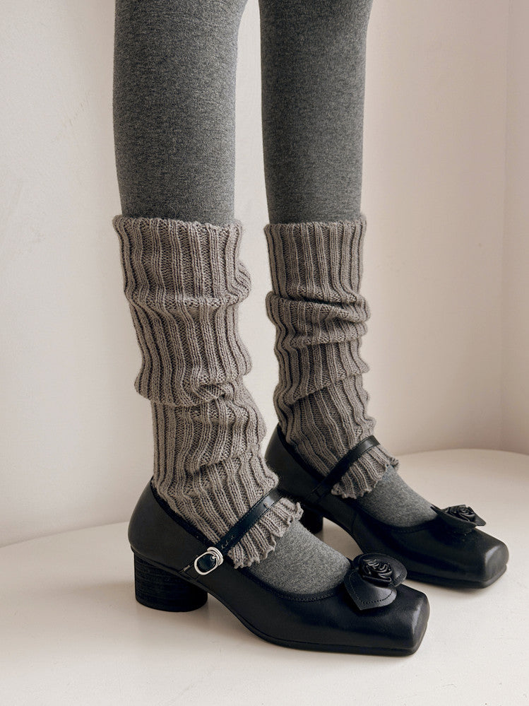 Karin Luna In Stock Spot Goods  Vintage Three-Dimensional Camellia Square-Toed Mary Jane Shoes