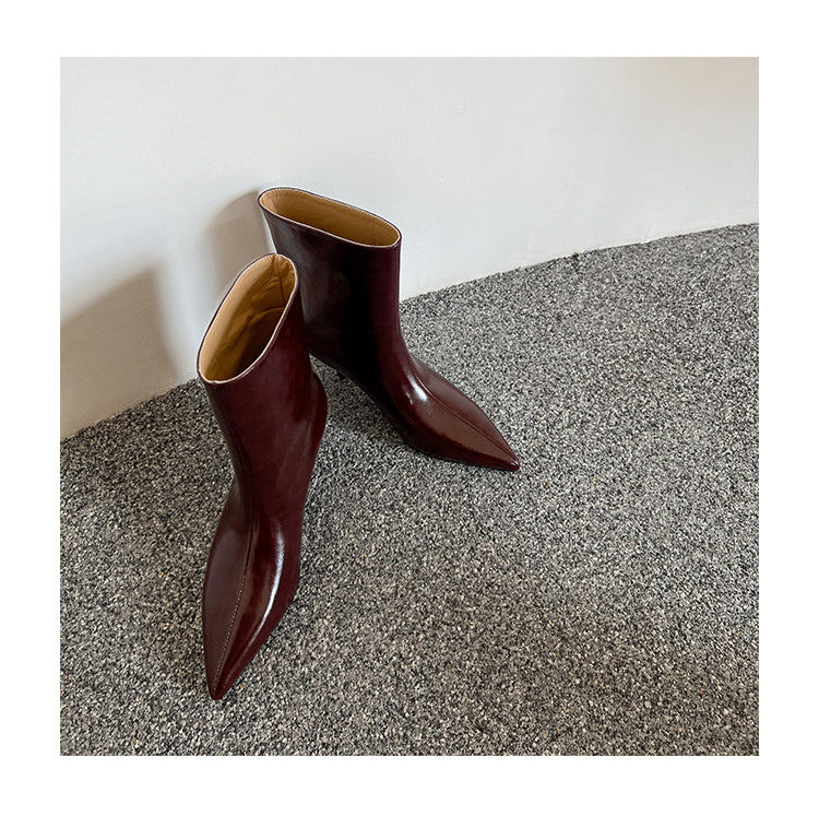 Karin Luna In Stock Spot Goods Minimalist Tube Kitten Heel Short Boots