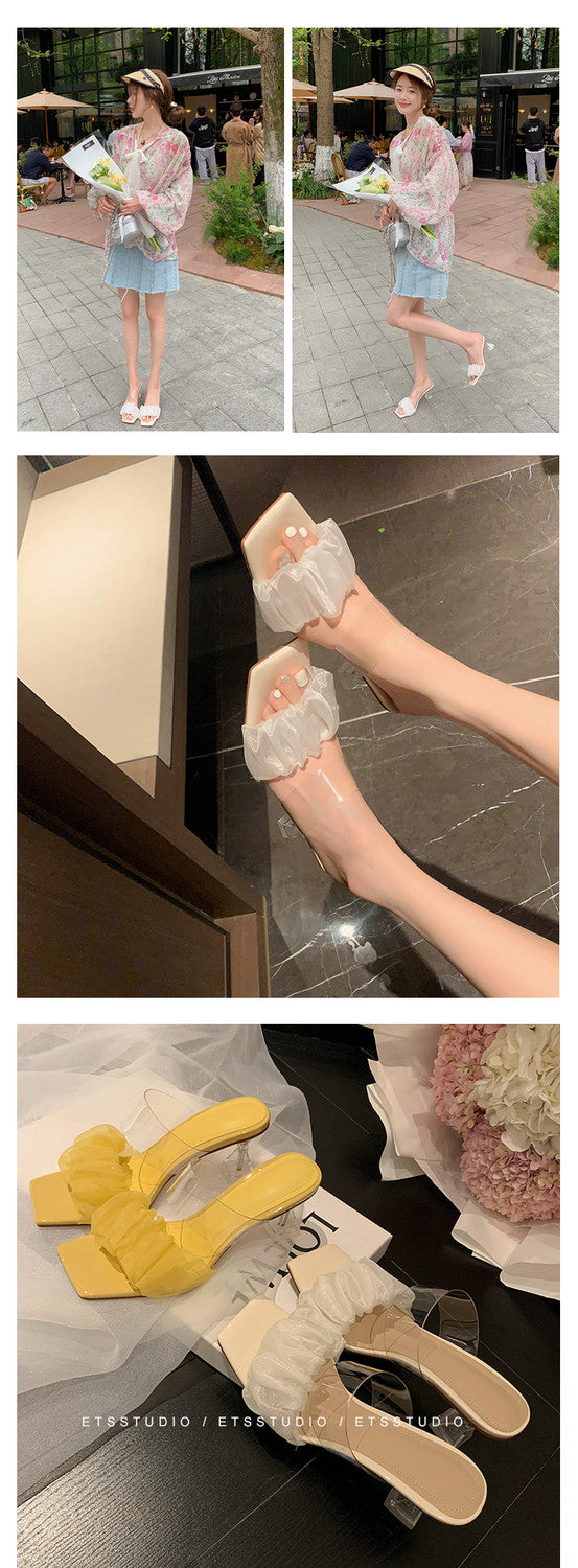 Karin Luna In Stock Spot Goods The feeling of summer Breathable Organza Elegant Slippers