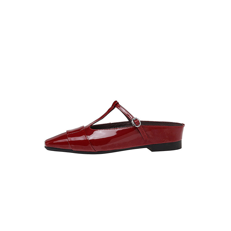 Karin Luna In Stock Spot Goods  t Square-Toed Full Leather Basic Slippers