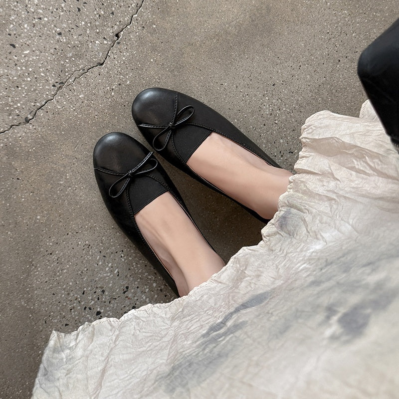 Karin Luna Full Layer Inside and Out~Basic Versatile Bow Hidden Heel Shoes