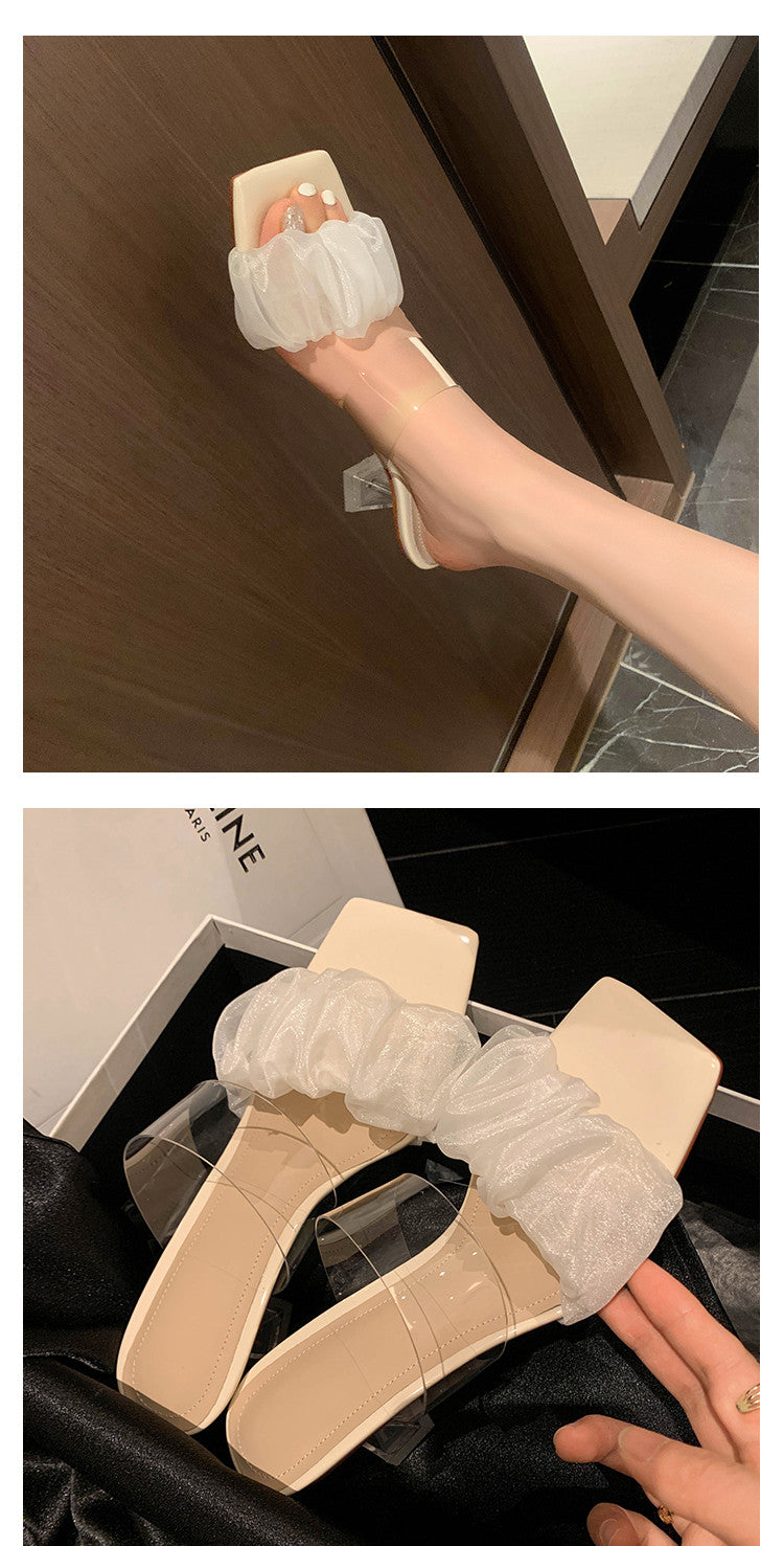 Karin Luna In Stock Spot Goods The feeling of summer Breathable Organza Elegant Slippers