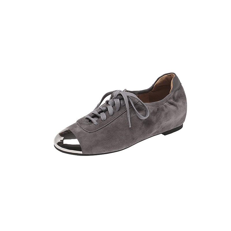 Karin Luna In Stock In Stock  High-end Metal Toe Lace-up Flats