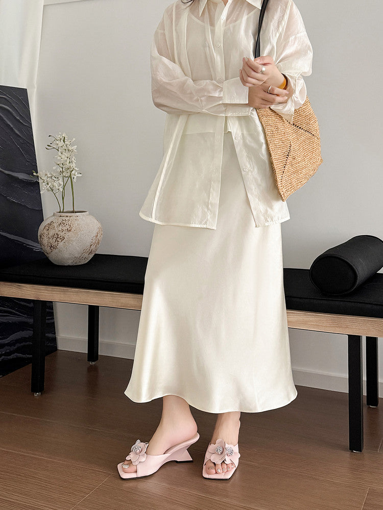 Karin Luna In Stock Spot Goods Camellia Classic style retro square toe shaped heel slippers