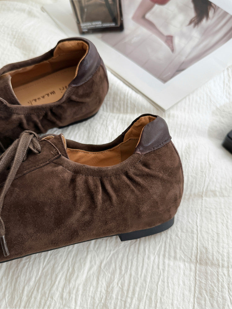 Karin Luna In Stock In Stock  High-end Metal Toe Lace-up Flats