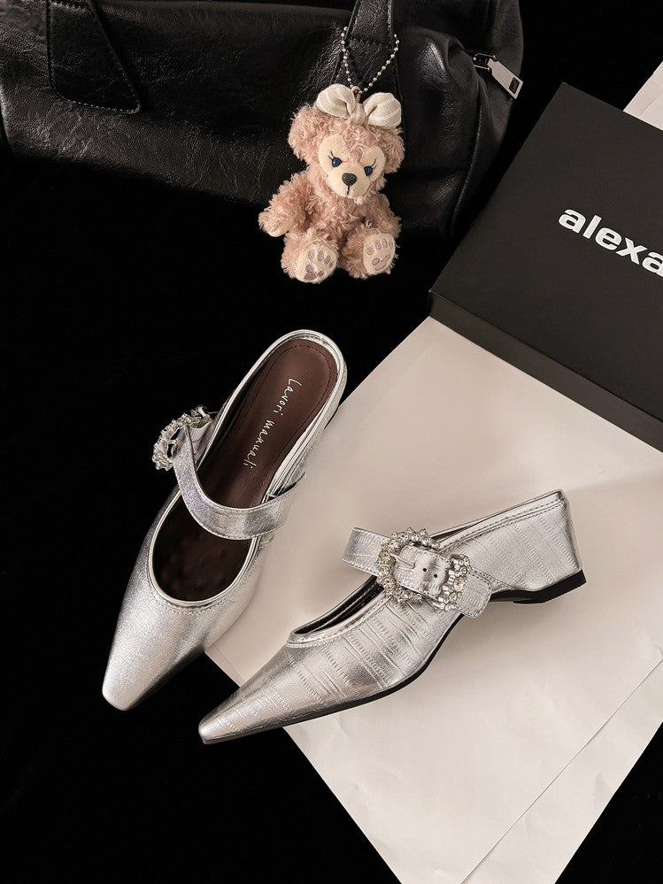Karin Luna In Stock Spot Goods Full Layer Rhinestone Exquisite Closed-Toe Slippers