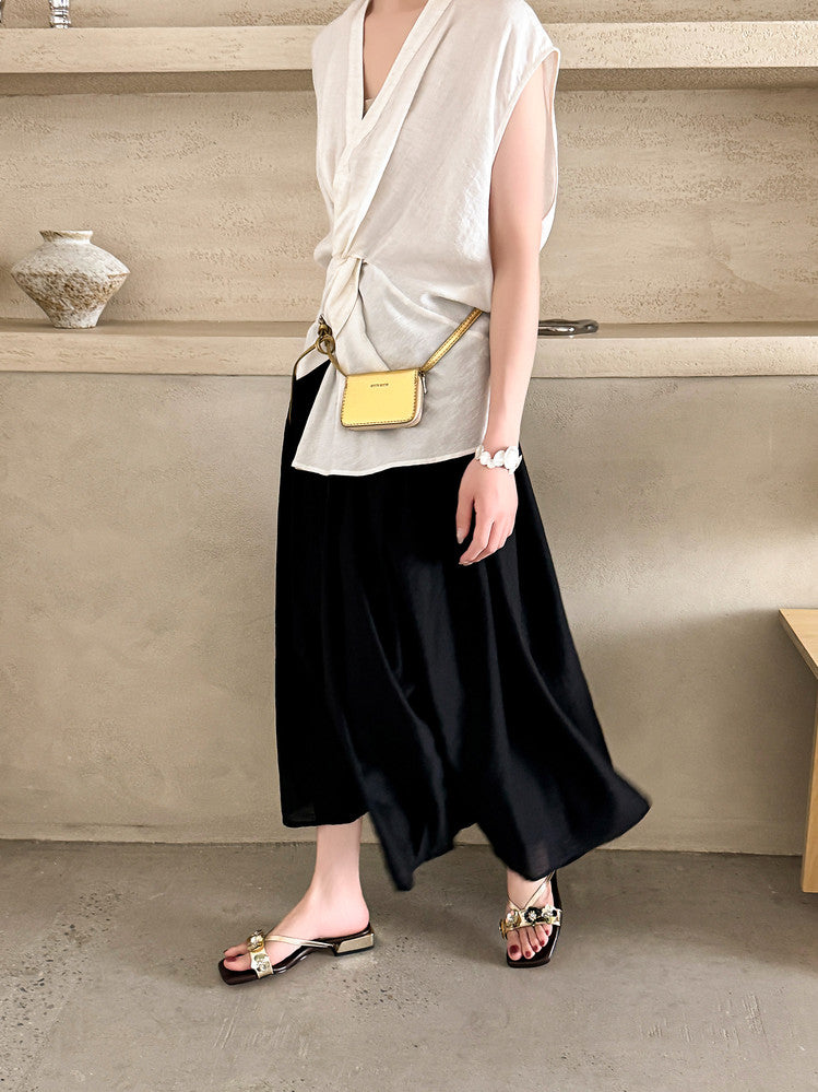 Karin Luna In Stock Spot Goods  One-Strap Sequin Floral Square-Toe Flat Slippers
