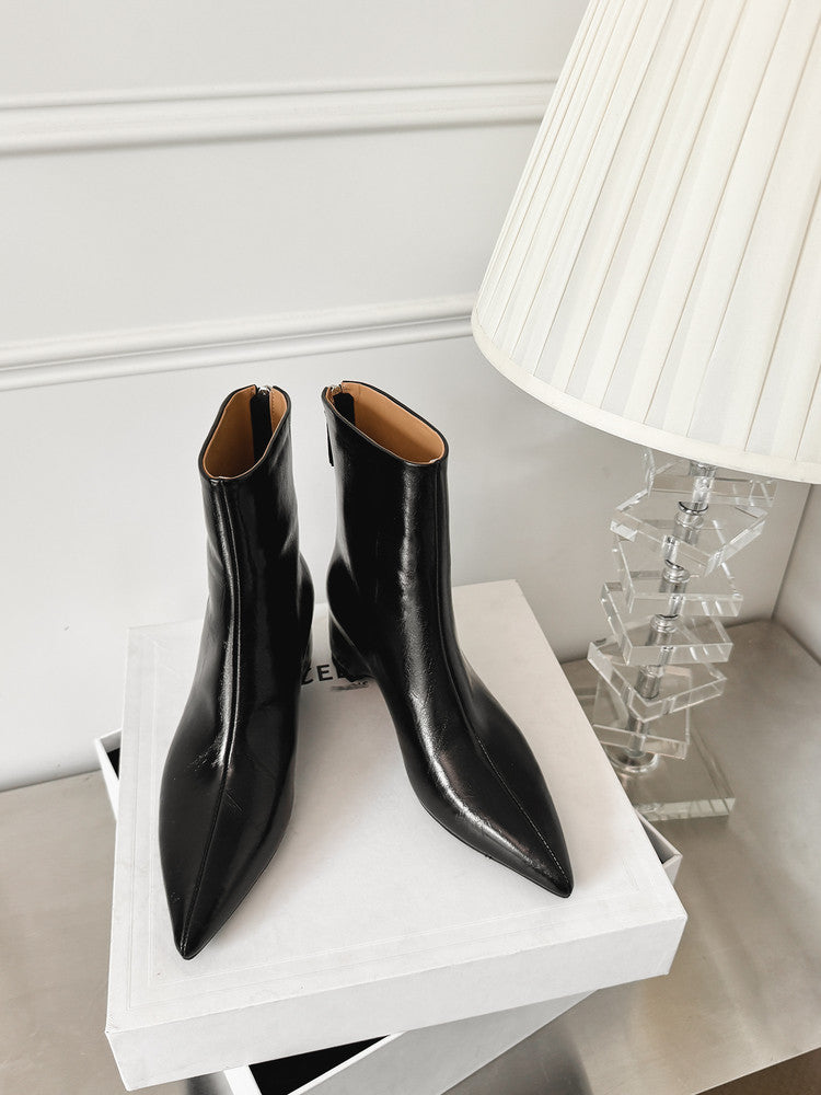 Karin Luna Versatile Elegant Style Pointed Toe Hidden Wedge Short Boots