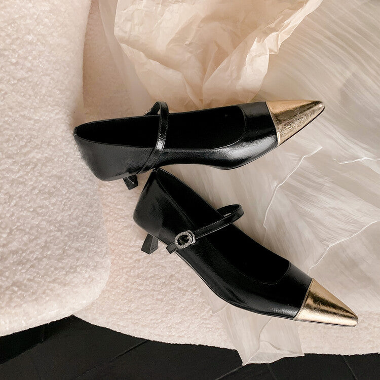 Karin Luna In Stock  Spot Goods In Stock  Classic Color Block Pointed Toe Hot-Selling Elegant Stiletto Pumps