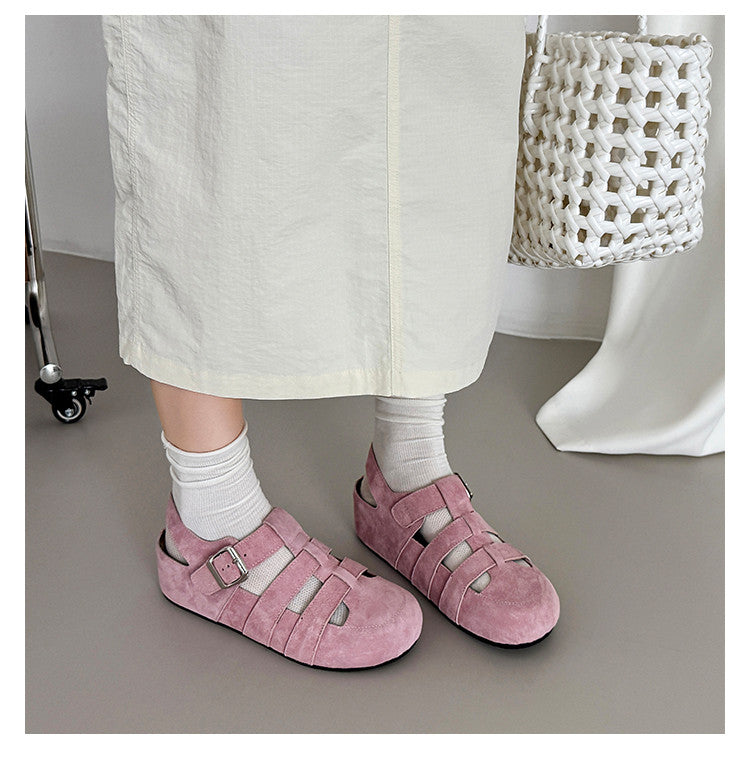 Karin Luna Full Layer Inside and Out~Basic Versatile Perforated Round Toe Birkenstock Shoes