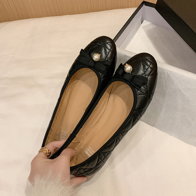 Karin Luna In Stock Spot Goods  Dior's popular retro flat rhombus-pattern granny shoes First Layer Sheepskin Full leather inside and out