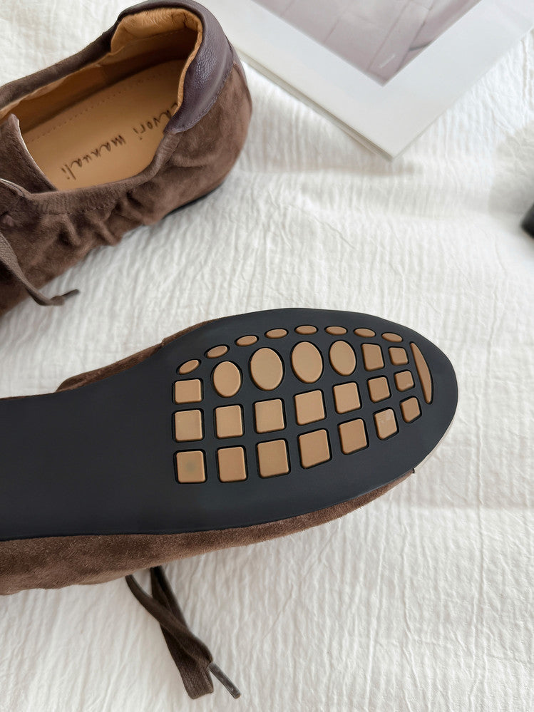 Karin Luna In Stock In Stock  High-end Metal Toe Lace-up Flats
