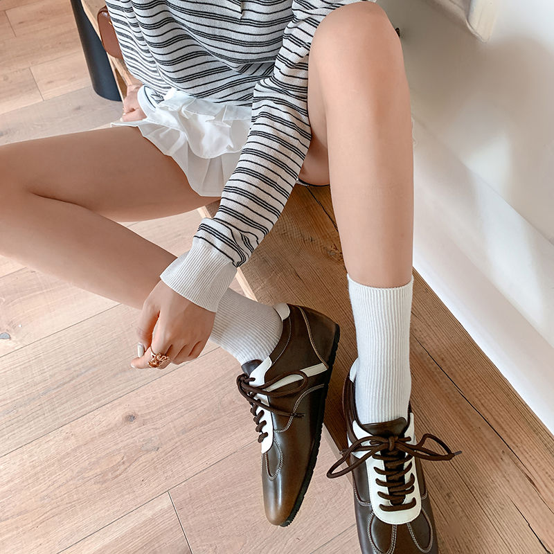 Karin Luna Casual Shoes Series~ Spot Goods Spot Goods Hot-selling Lace-up Hidden Heel Deep Mouth Single Shoes