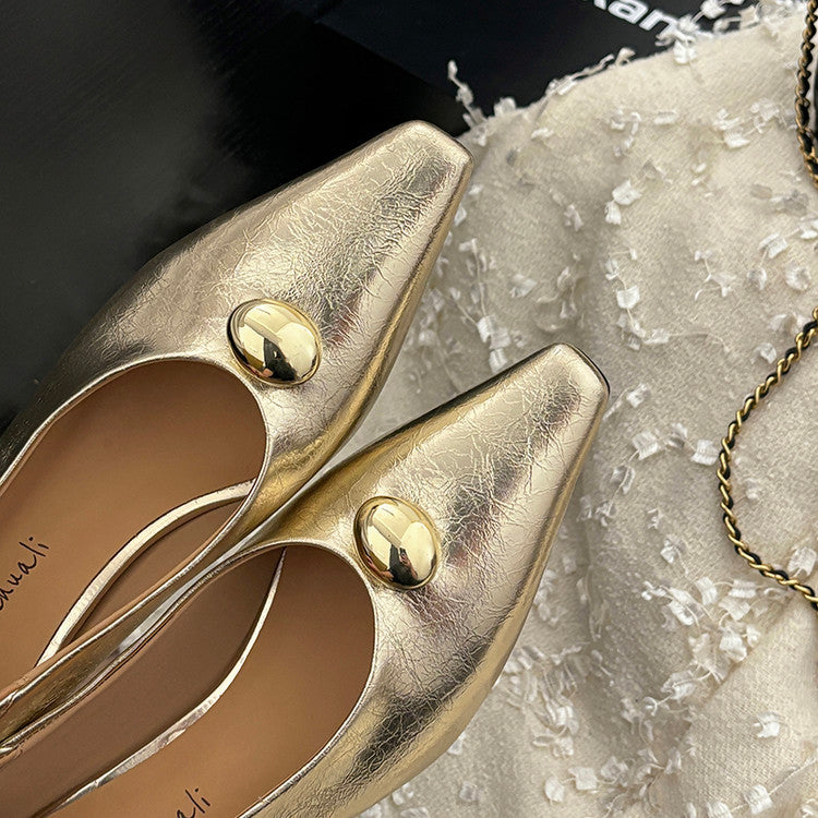 Karin Luna In Stock In Stock ~Basic Versatile French Style Small Square Toe Shallow Mouth Single Shoes